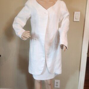Luther Barnes White Linen Skirt  and Pant suit 100% Linen